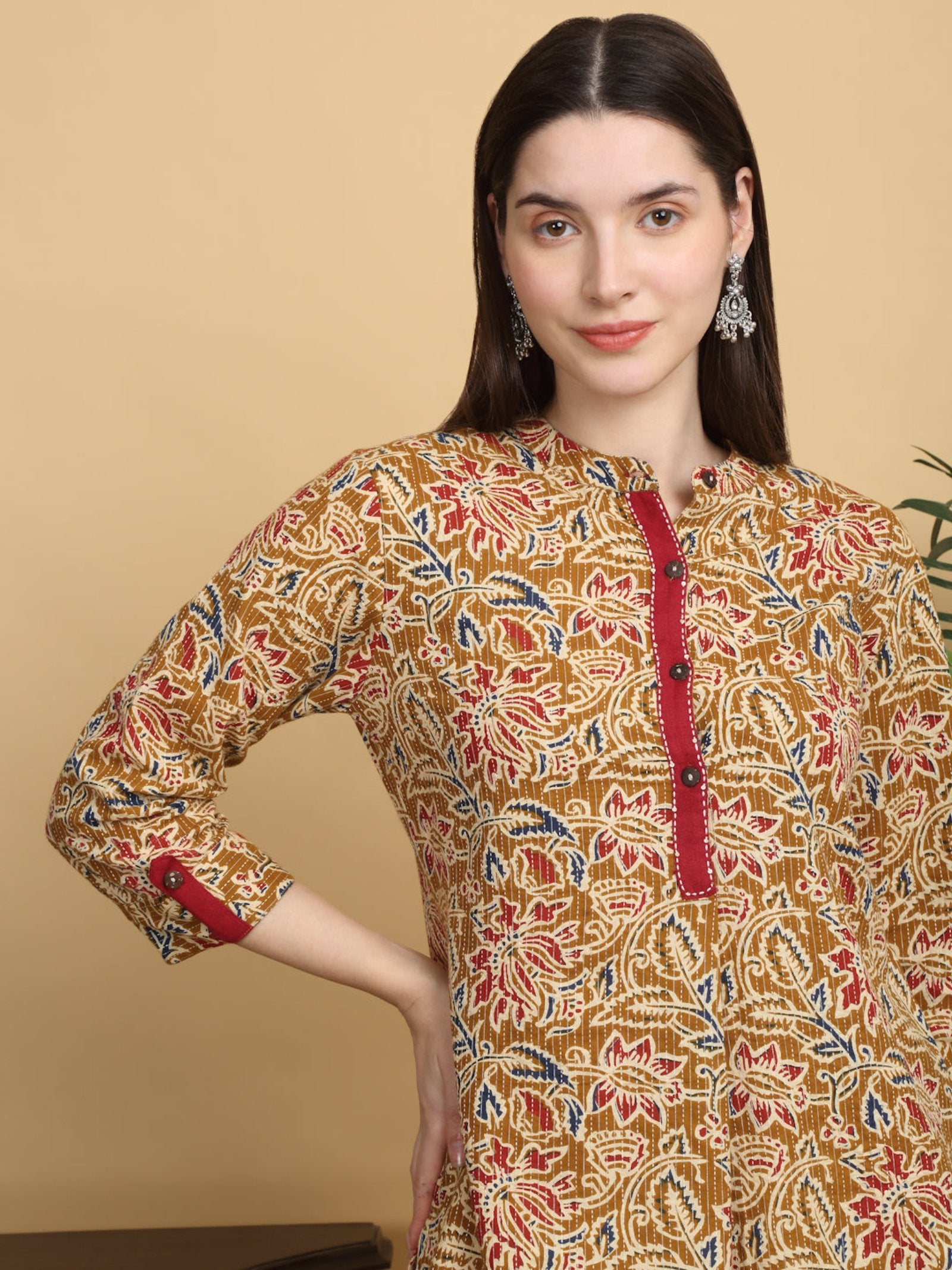 Maluka Women Mustard Printed Top