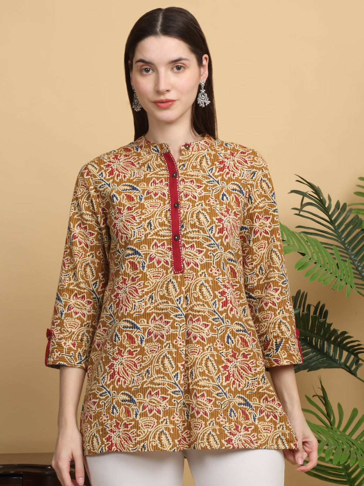 Maluka Women Mustard Printed Top