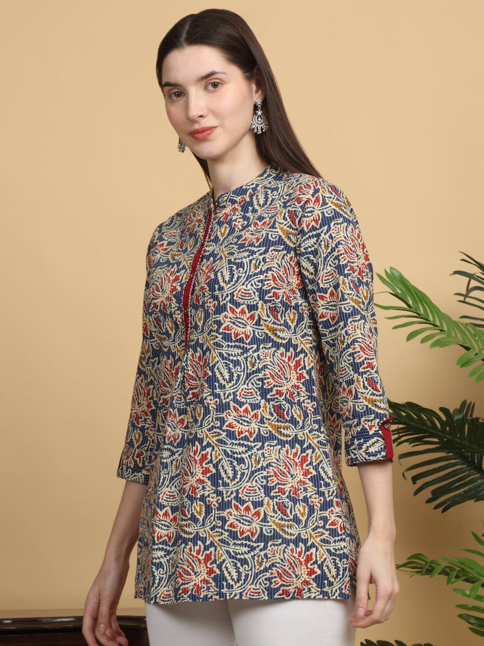 Maluka Women Cotton Floral Printed Top