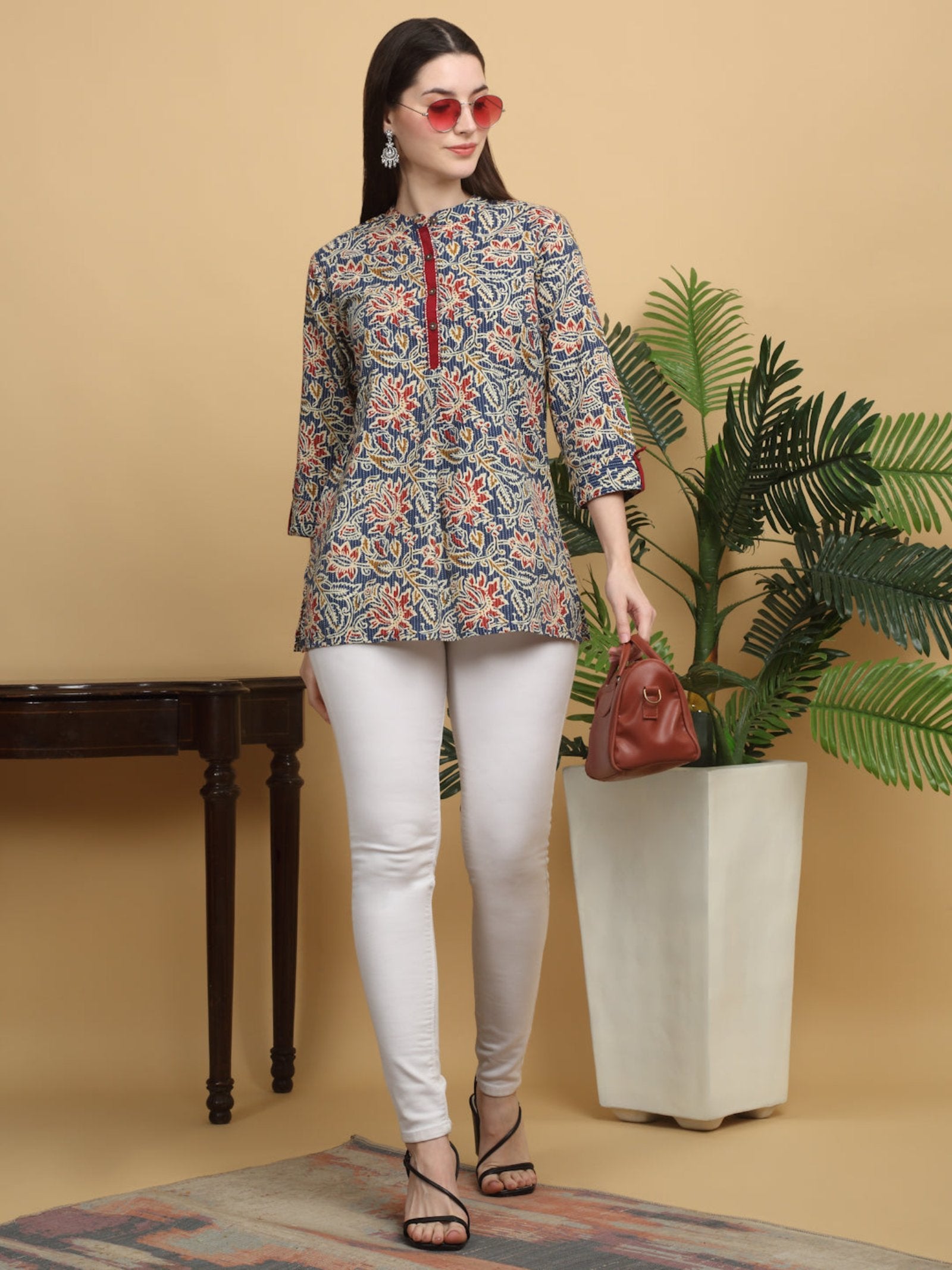 Maluka Women Cotton Floral Printed Top