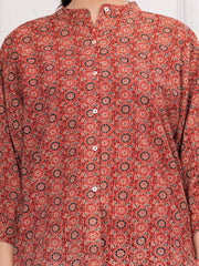 Maroon Katha Printed Top