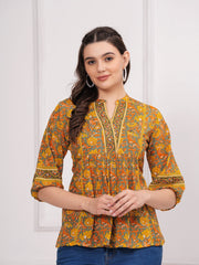 Maluka Women Cotton Floral Print Top