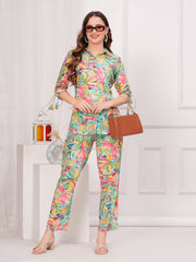 PRINTED RAYON FOIL CO-ORD SET