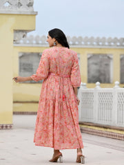 Maluka Women Cotton Mul Floral Printed Kurta